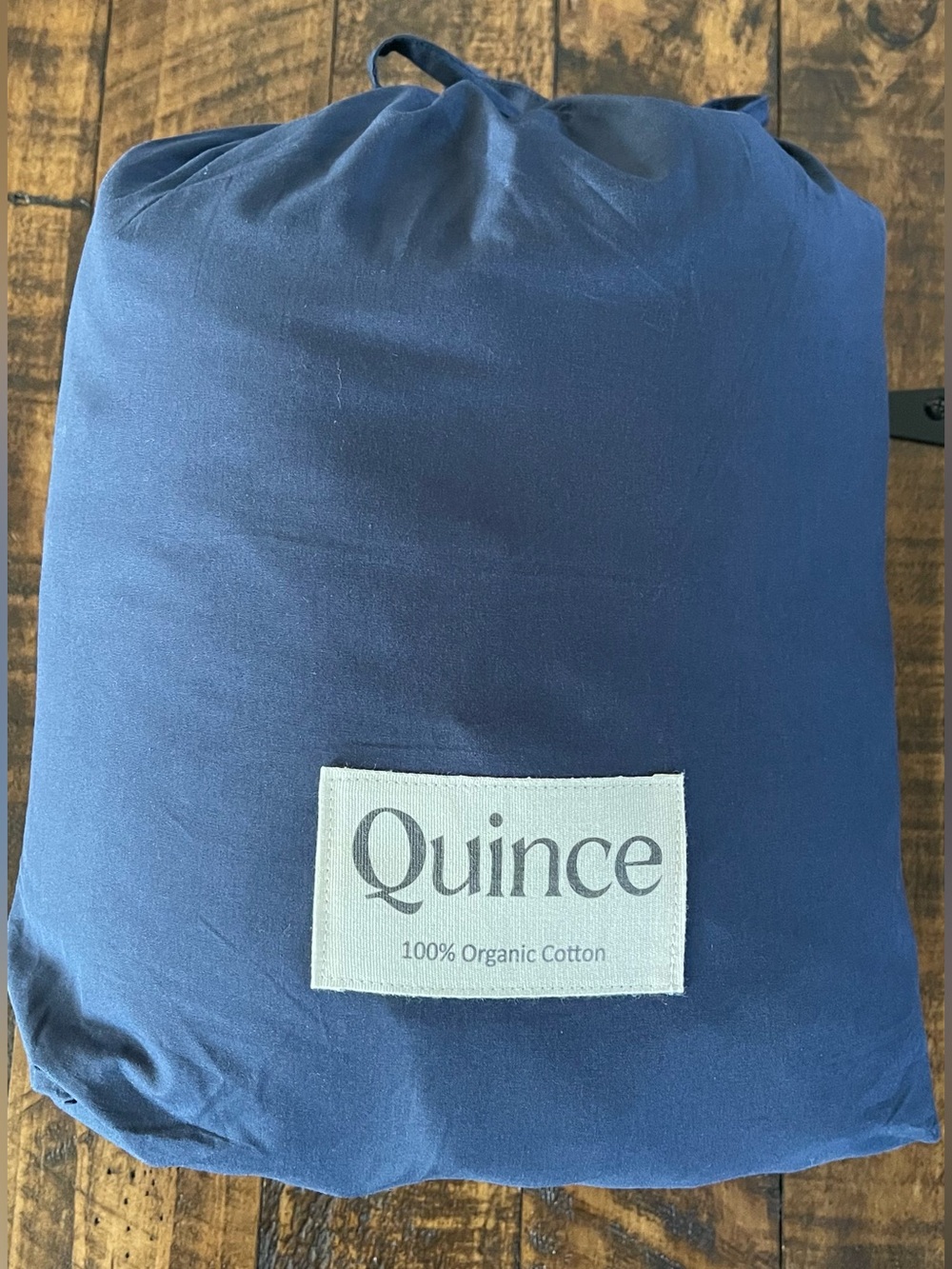 NEW Quince Organic Crisp Percale Flat And Fitted Sheet, King (Navy)